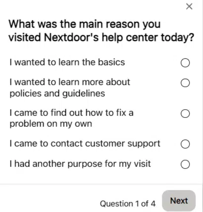 Nextdoor survey